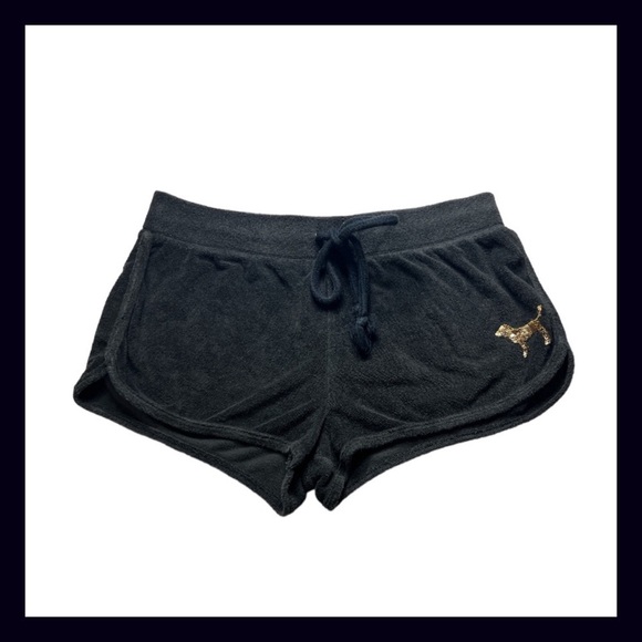 Vintage PINK Black Terry Gold Bling Sequin Matching Set Size Small - Picture 5 of 5